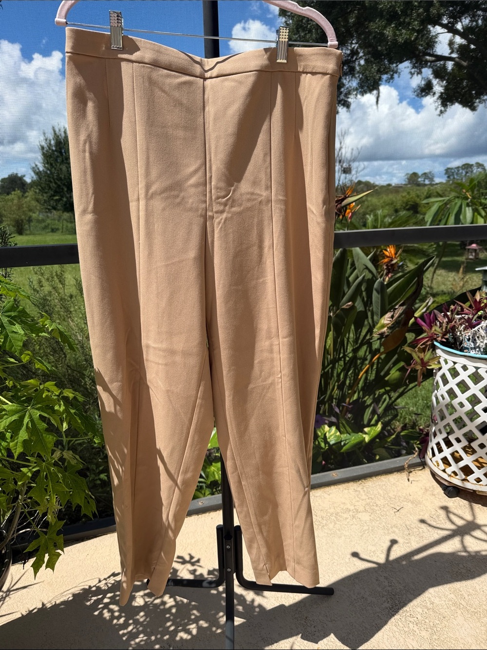 Ann Taylor soft tan-Beige Straight-Leg Natalie Trousers